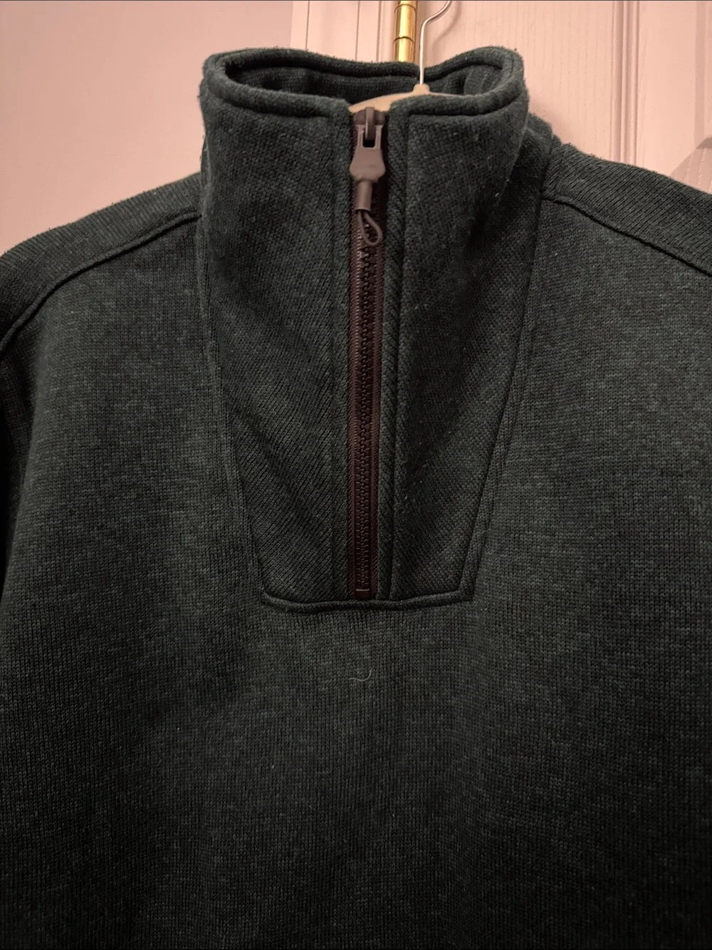 Banana Republic Dark Green Quarter-Zip Pullover Sweater